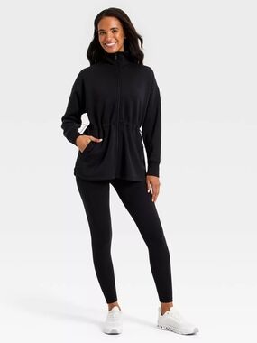 NWT All in Motion Airy Sleek Full Zip Jacket in Black Size-XL